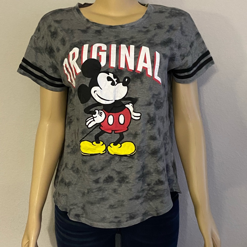 DISNEY Mickey Mouse gray/black shirt SIZE L 11/13